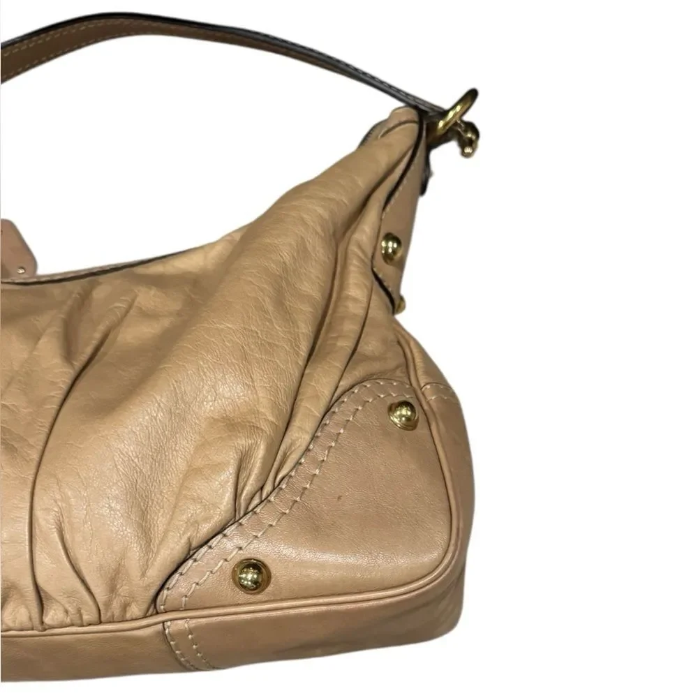 GUCCI Light Brown Jockey Hobo Shoulder Bag Auth